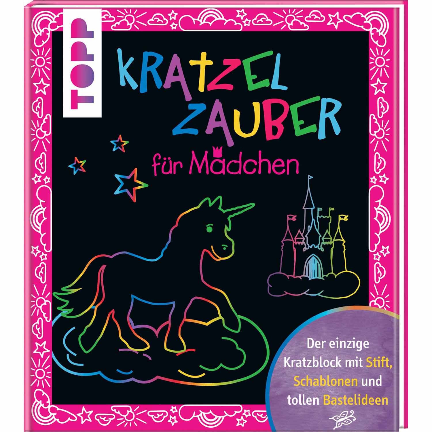 Kratzelzauber für Mädchen - mit Stift, Schablonen und Bastelideen