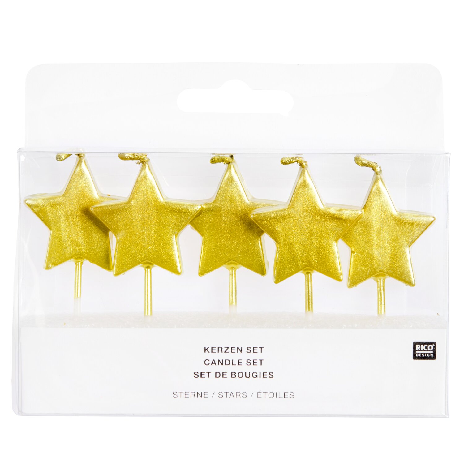 Kerzen Sterne Gold 5 Stück von Rico Design