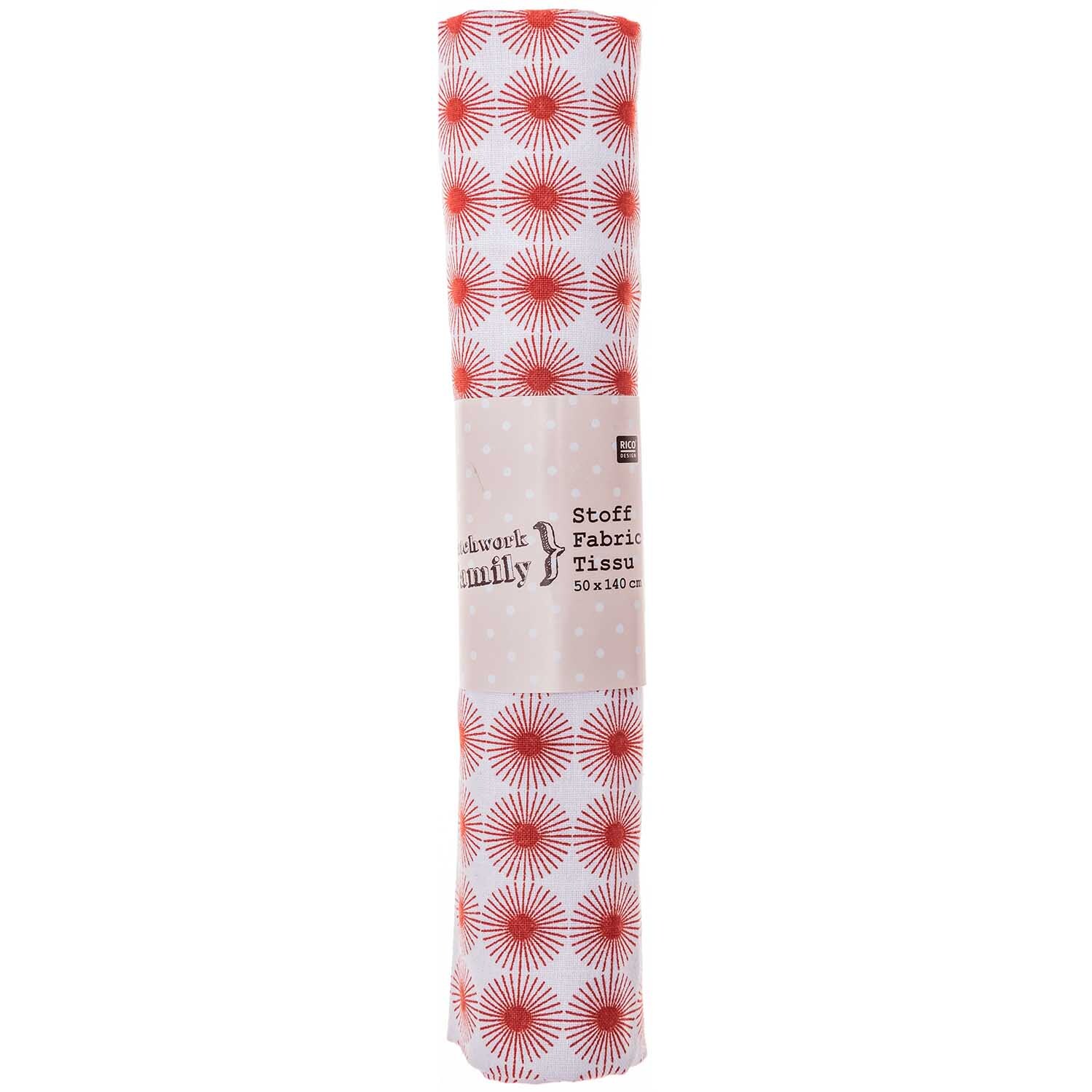Stoff Rosette rot 50x140cm Stoff Rosette rot 50x140cm
