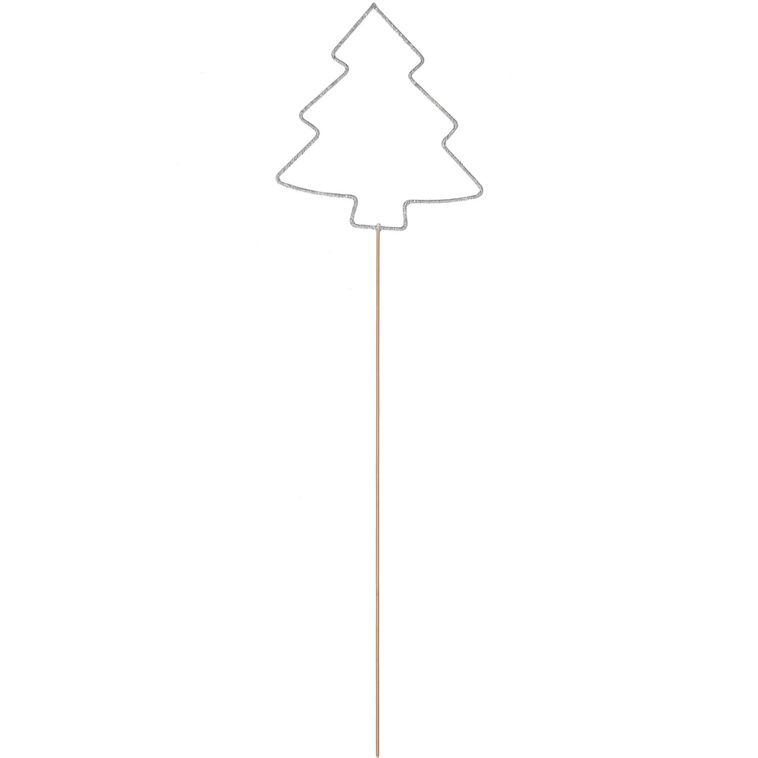 Metallpicker Tannenbaum 33,5x10cm in Glitter-Silber von Rico Design. Ideal für festliche Dekorationen.