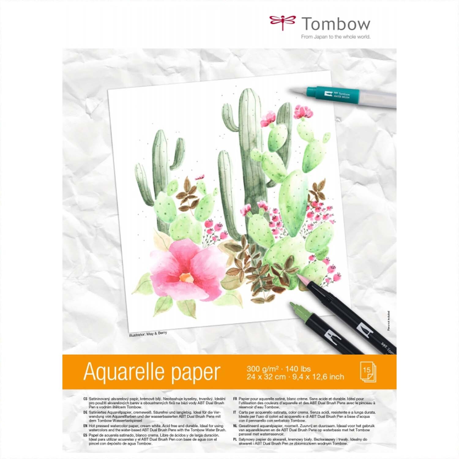 Aquarellblock satiniert 24x32cm 300g/m² 15Blatt