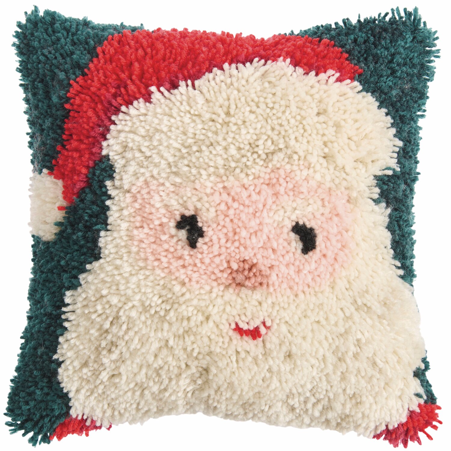 Rico Hooki Hooki Knüpfset Kissen Santa 40x40cm von Rico Design Rico Hooki Hooki Knüpfset Kissen Santa zeigt ein flauschiges Kissen mit Santa-Motiv in Rot und Weiß. Perfekt für weihnachtliche Dekoration.