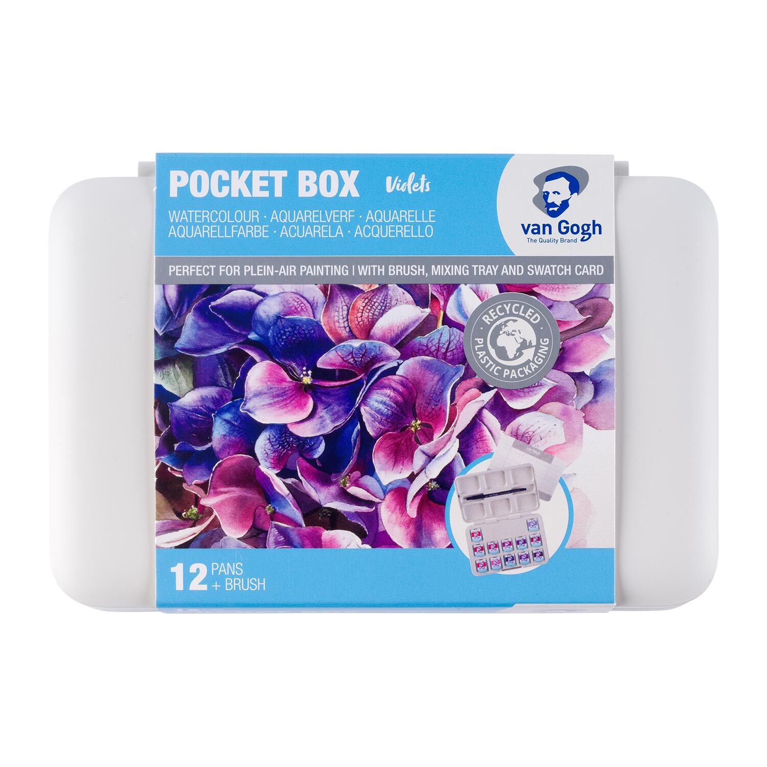 Aquarell Set rosa-violett 12 Näpfchen