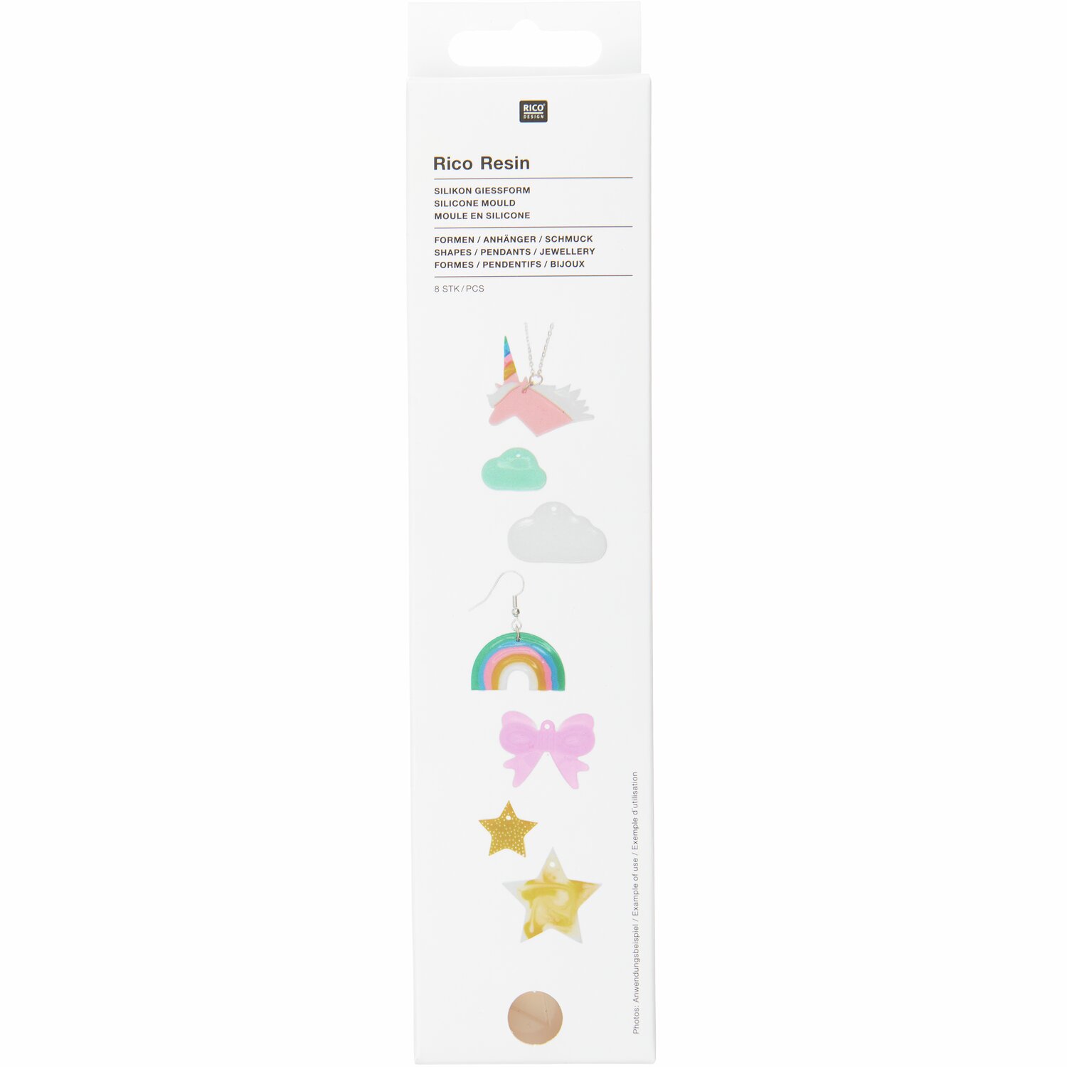 Silikon Gießform Anhänger Regenbogen von Rico Design