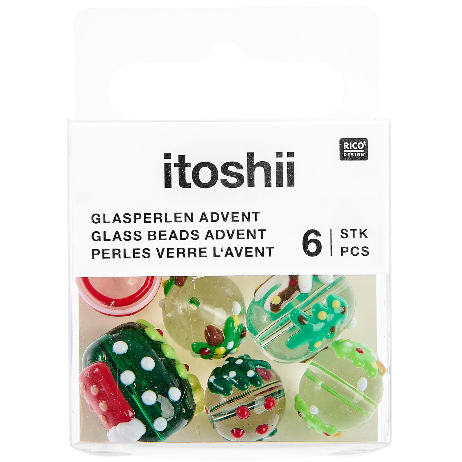 Glasperlen Advent grün 6 Stück von Rico Design