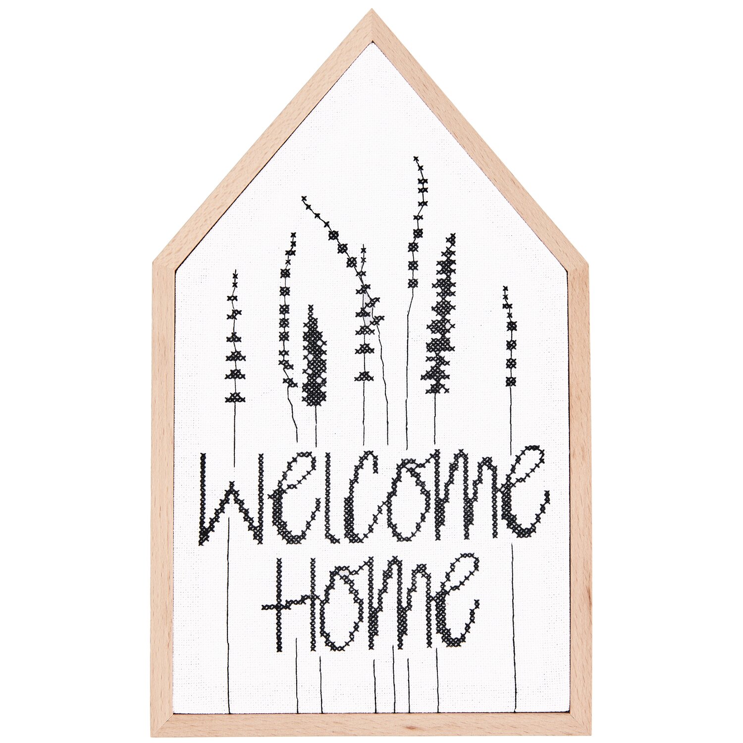Stickpackung  Gezählter Kreuzstich Welcome Home Gräser 16x27cm von Rico Design