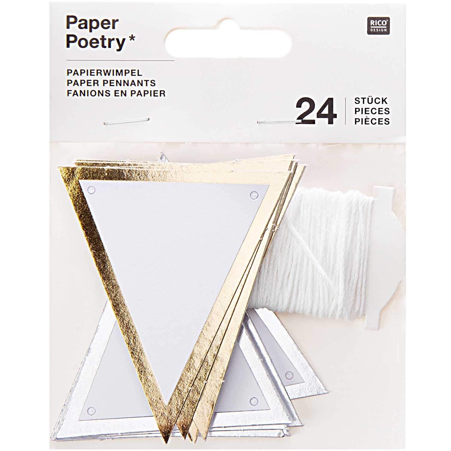 Paper Poetry Papierwimpel mit Hot Foil 6,5x7,5cm 24 Stück Paper Poetry Papierwimpel mit Hot Foil 6,5x7,5cm 24 Stück