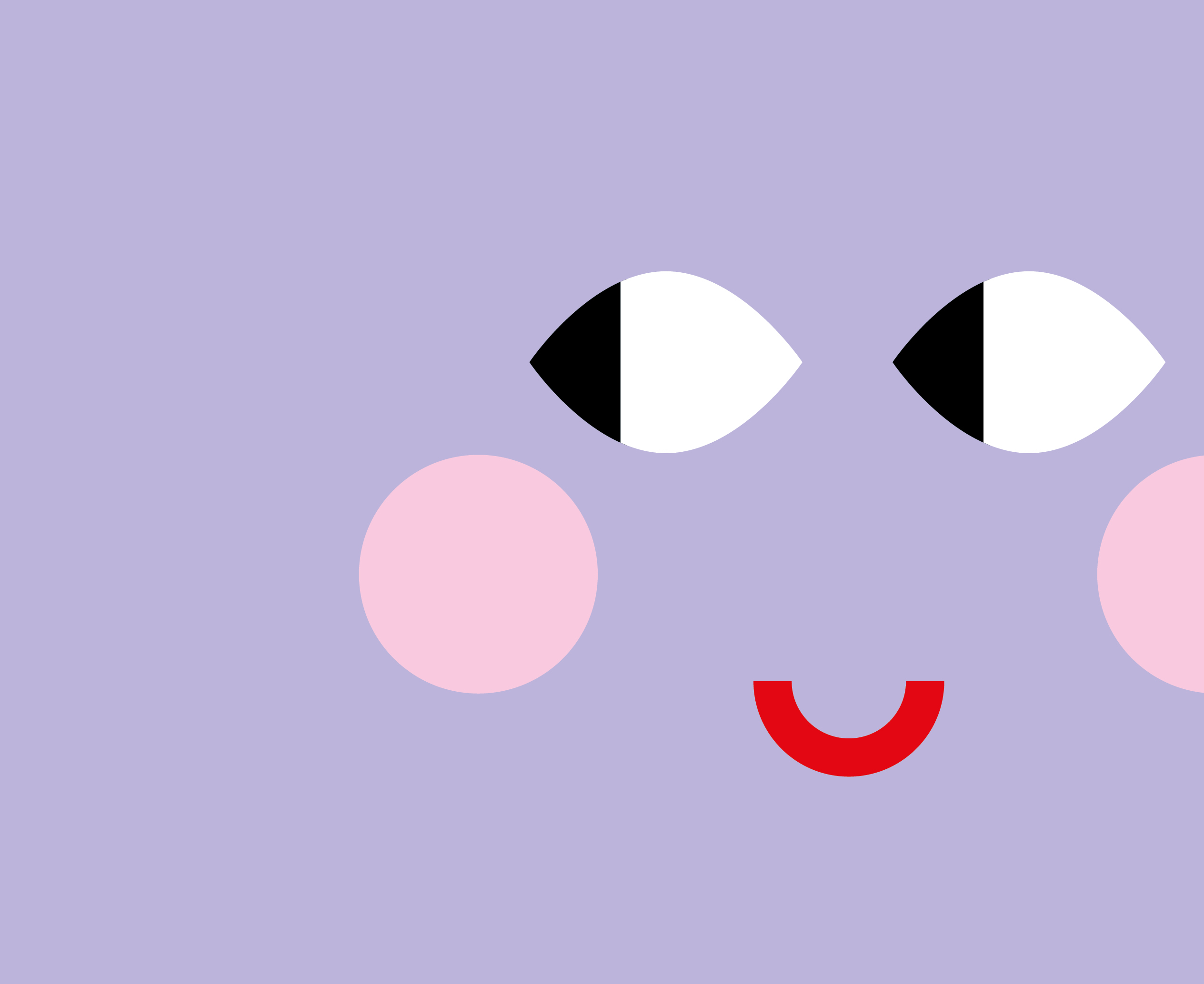 Grafisches Gesicht auf lila Hintergrund
