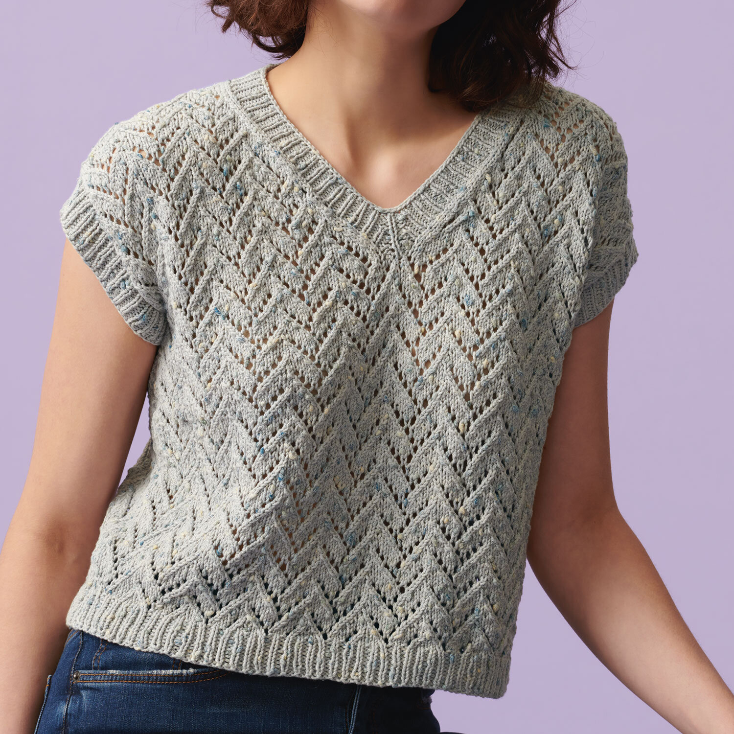 Strickanleitung Top mit Zickzack-Muster aus Fashion Cotton Neps dk von idee. Creativmarkt