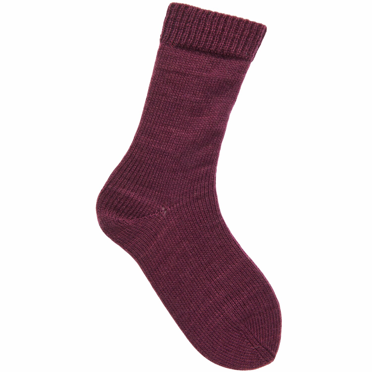 Sockenwolle Premium 6-fädig in Burgund von Rico Design, gestrickt, 150g 380m, ideal für warme Socken.
