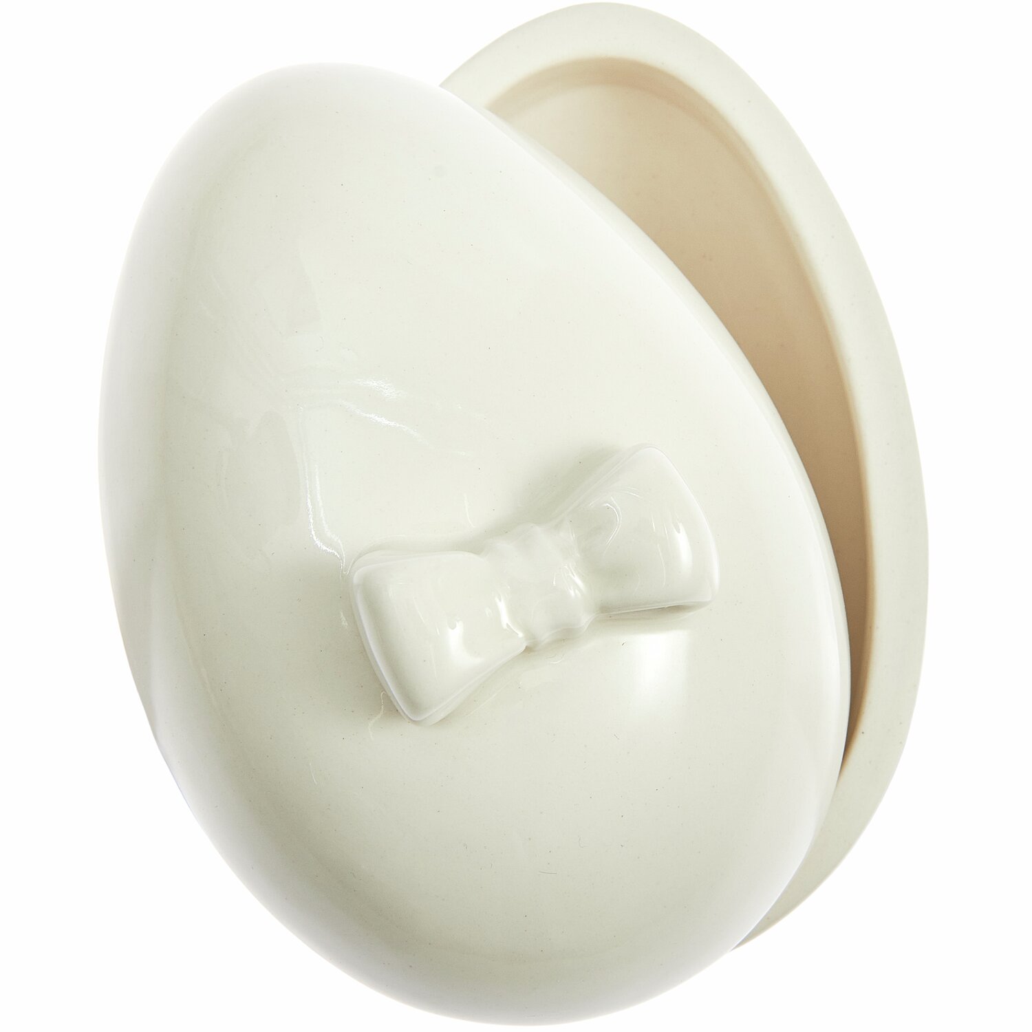 Keramik Dose Ei mit Schleife 6,1x6,3x9,2cm von Rico Design