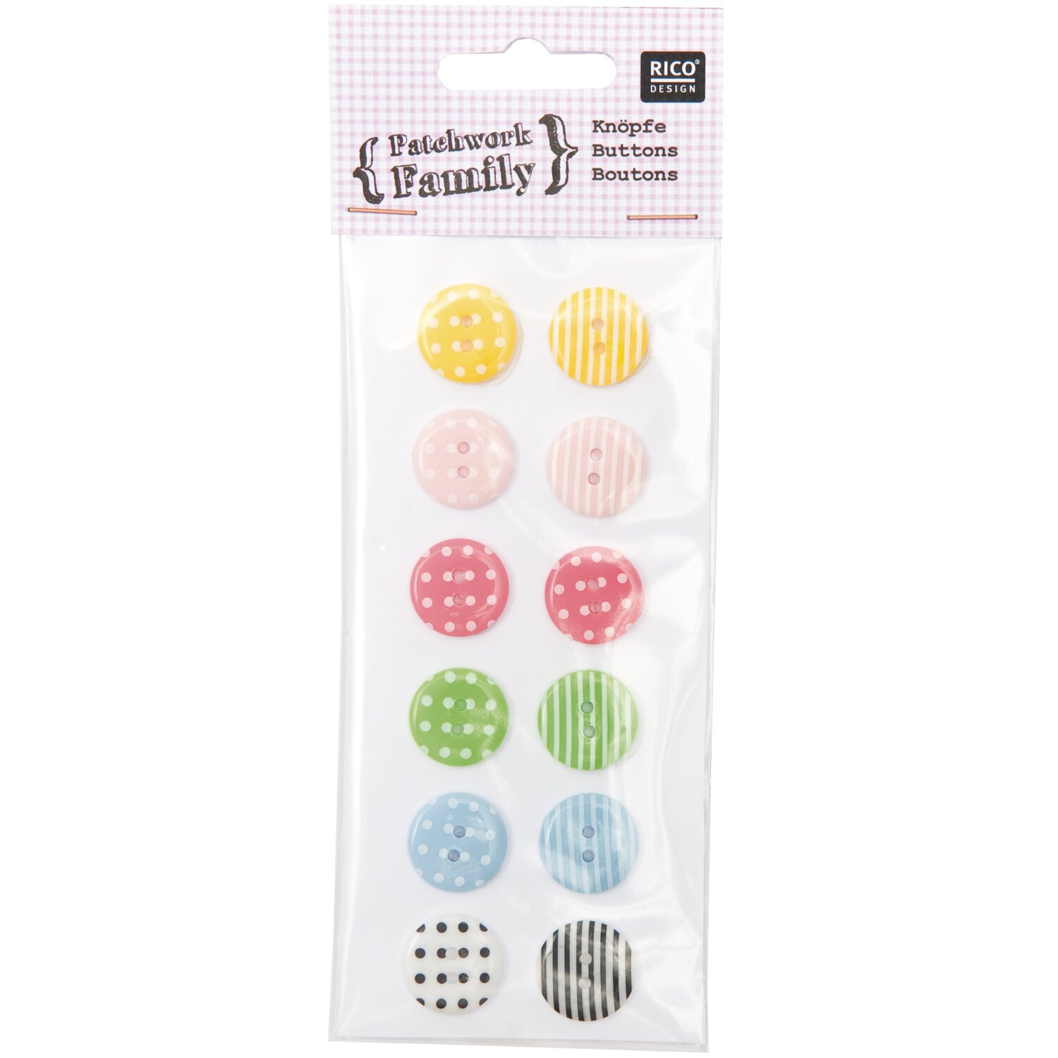 Knöpfe bunt 1,8cm 12 Stück von Rico Design
