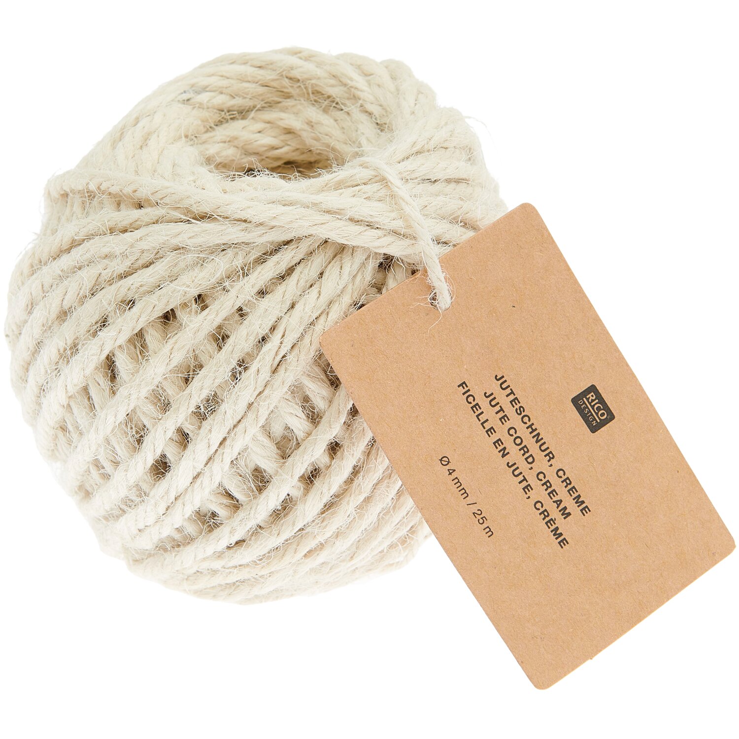 Juteschnur 4mm 25m Farbe Creme von Rico Design