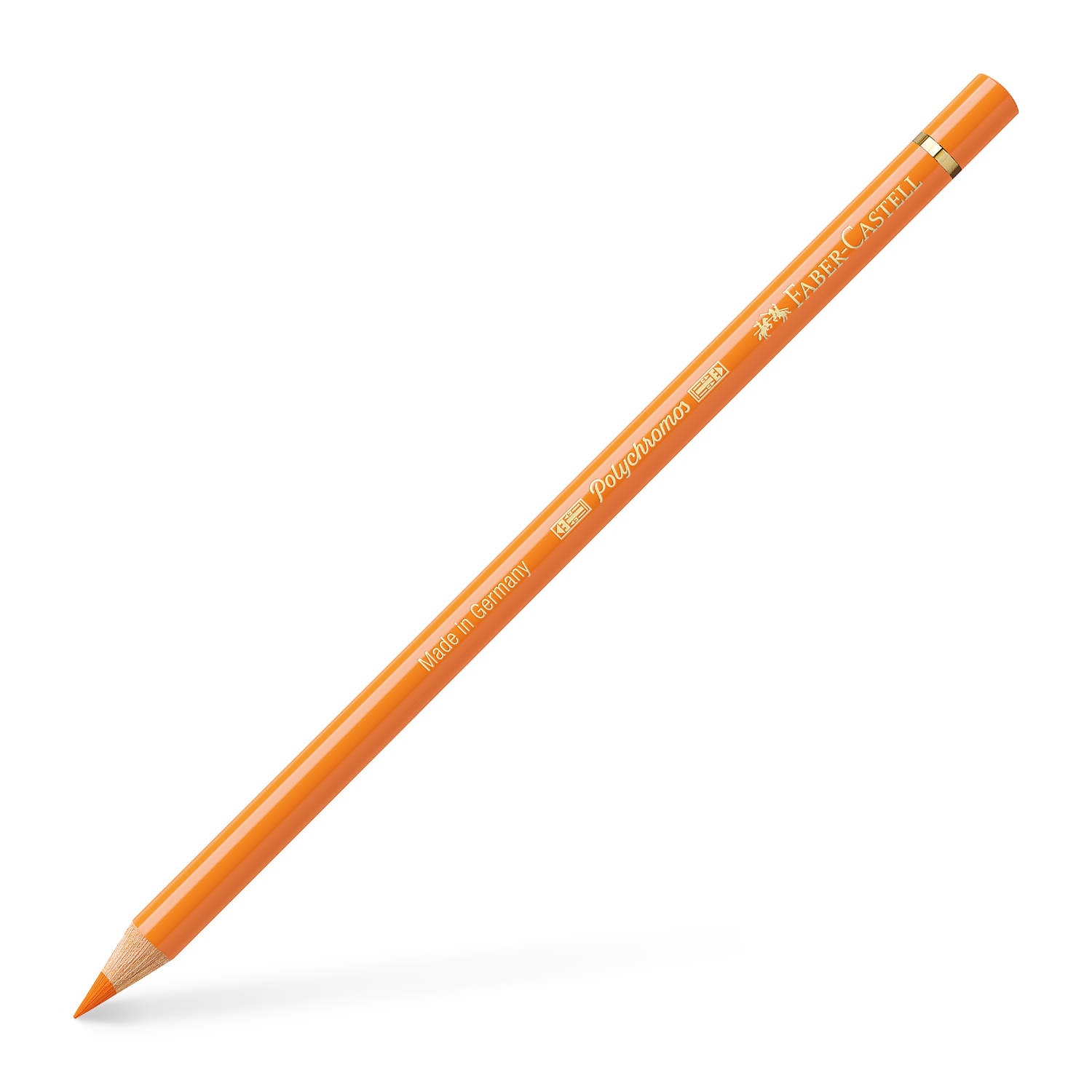 Polychromos Farbstift Farbe Kadmiumorange von Faber-Castell Polychromos Farbstift in Kadmiumorange von Faber Castell, ideal für präzises Zeichnen und Schattieren.