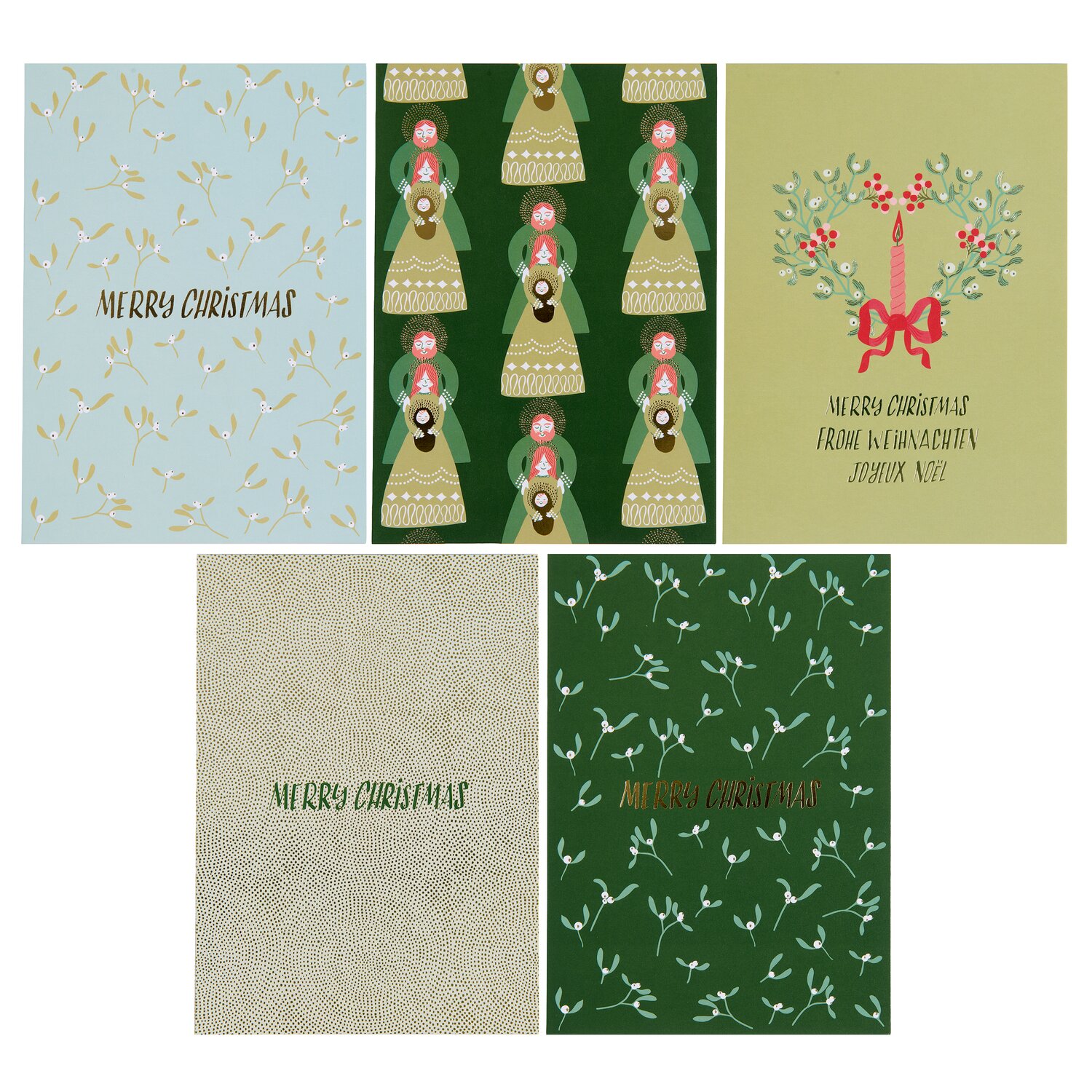 Paper Poetry Postkartenblock Advent Mistelzweige 10 Karten von Rico Design