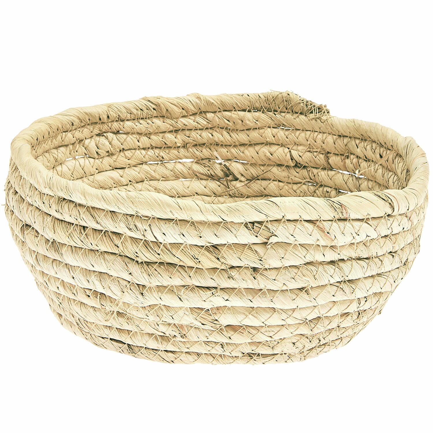 Korb rund geflochten, Ø18x8cm, aus Naturmaterialien. Ideal für Dekoration oder Aufbewahrung.