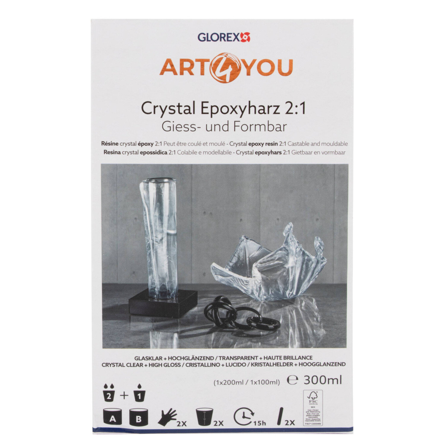 Crystal Epoxyharz Inhalt 300ml von GLOREX 