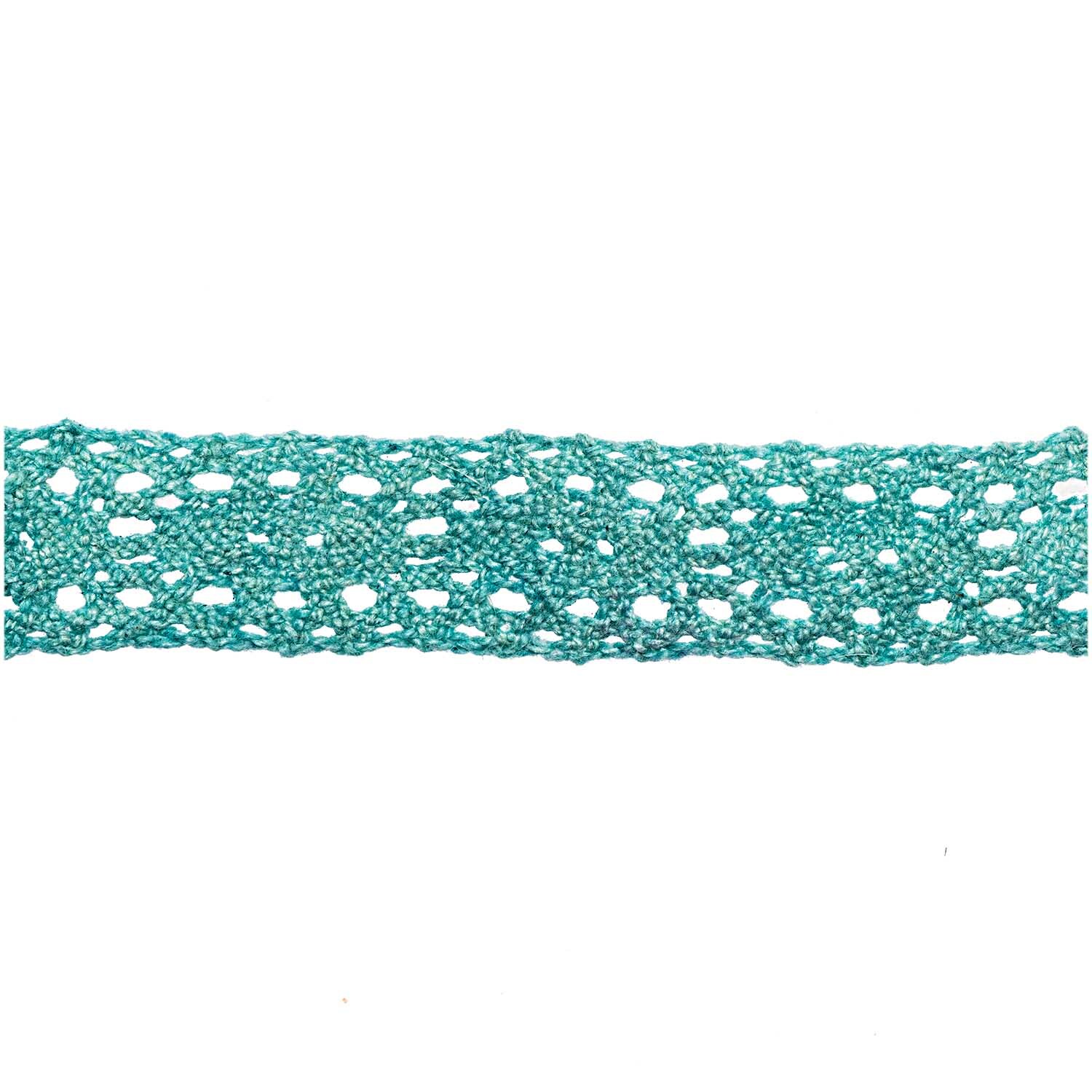 Häkelspitze 1,5cm 3m: Aqua-farbene Spitze von idee. Creativmarkt, ideal für kreative Projekte.