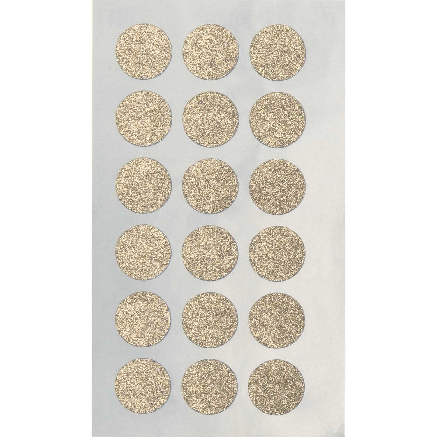 Rico Design Paper Poetry Sticker Kreise Glitter gold 4 Blatt 18mm