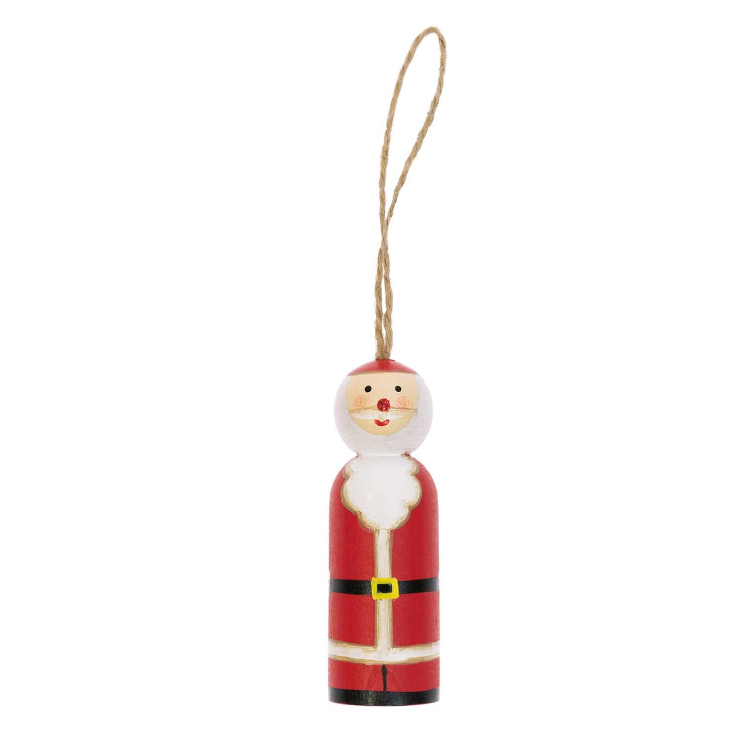 Holzhänger Weihnachtsmann rot 3x9cm von Rico Design
