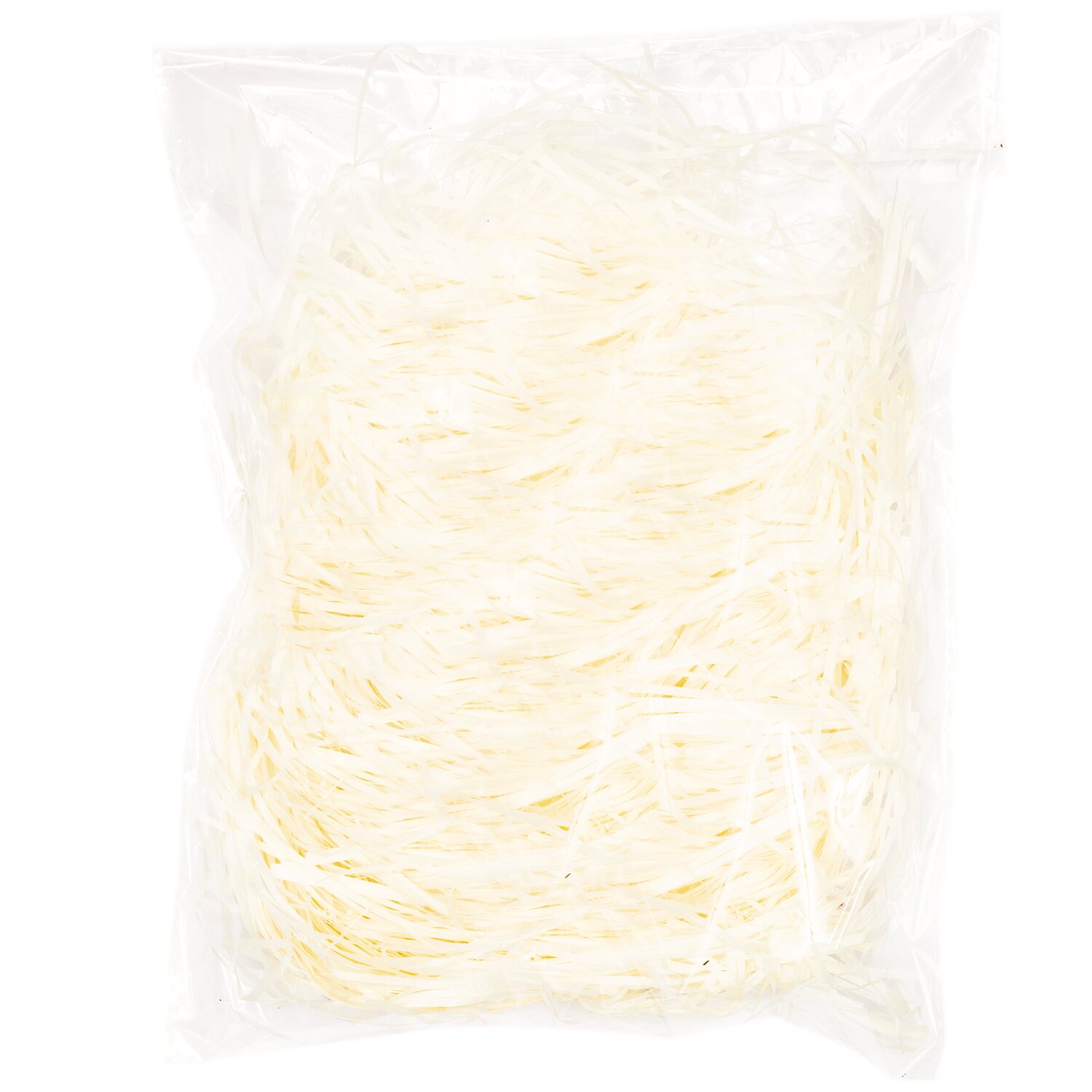 Ostergras 30g in Weiß von Rico Design, verpackt in einer transparenten Plastiktüte. Ideal für Dekorationen.