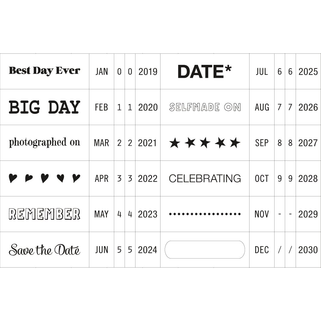 Paper Poetry Datumsstempel Notes 8x8cm von Rico Design