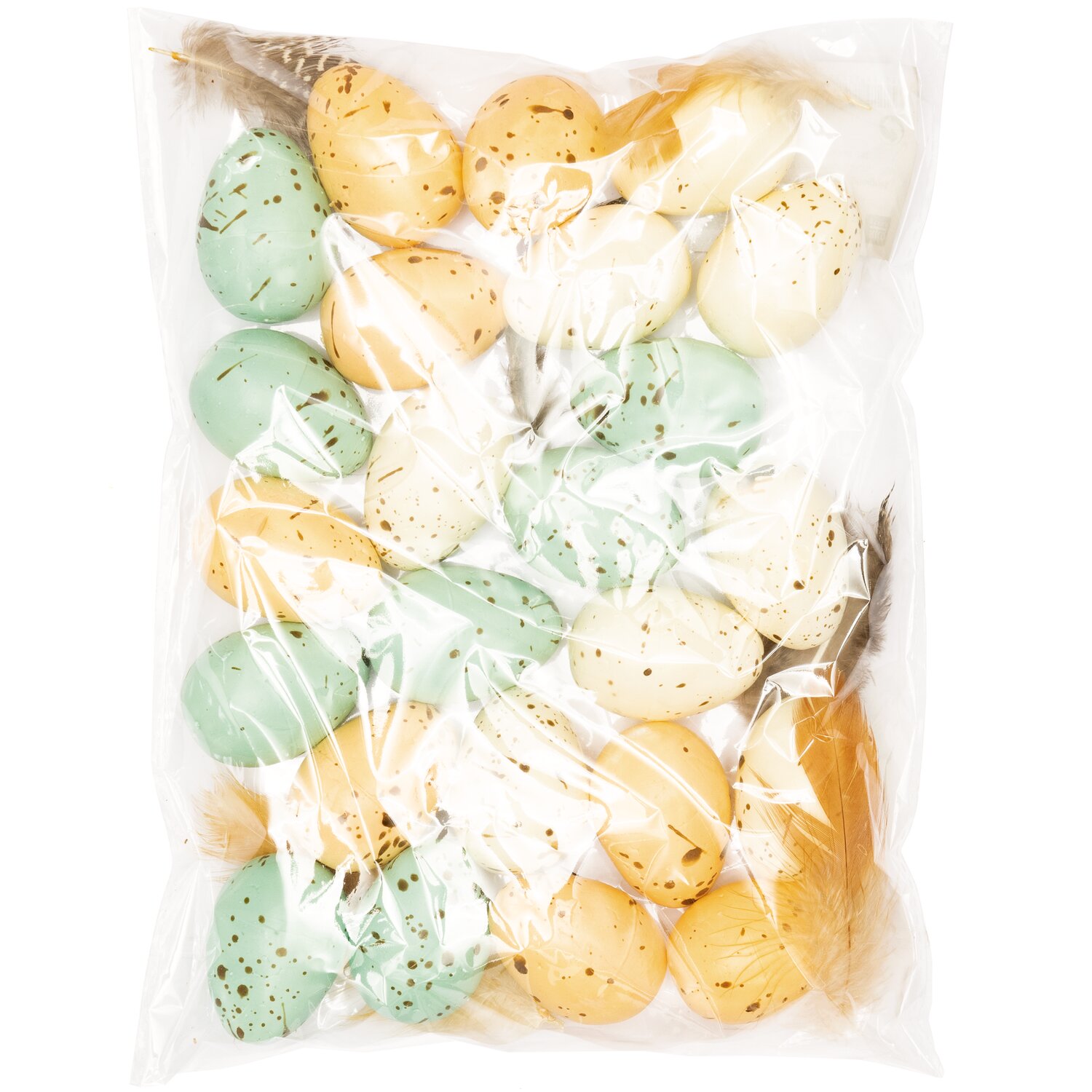 Eier und Federn creme-blau 4cm 24 Stück von Rico Design