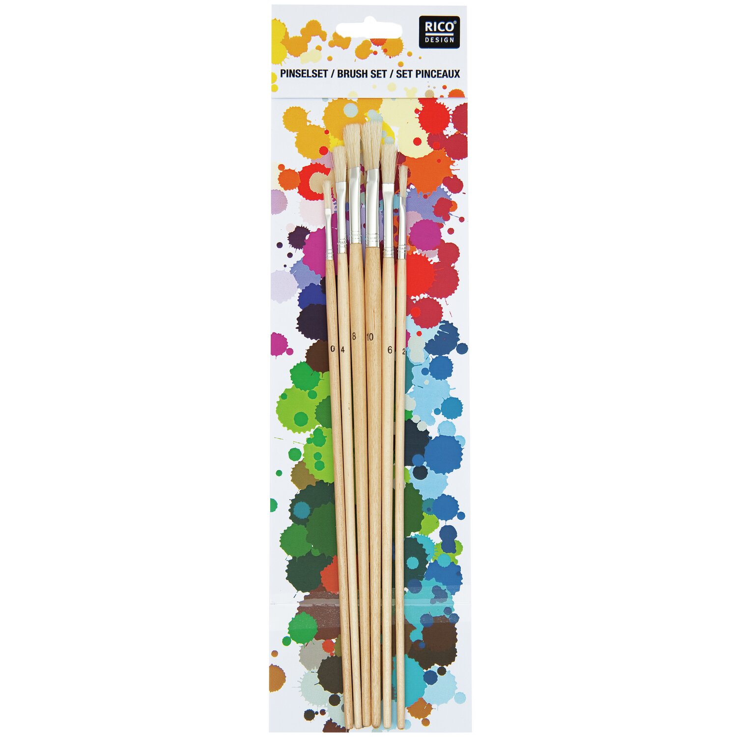 Borstenpinsel flach 6er Set No. 1