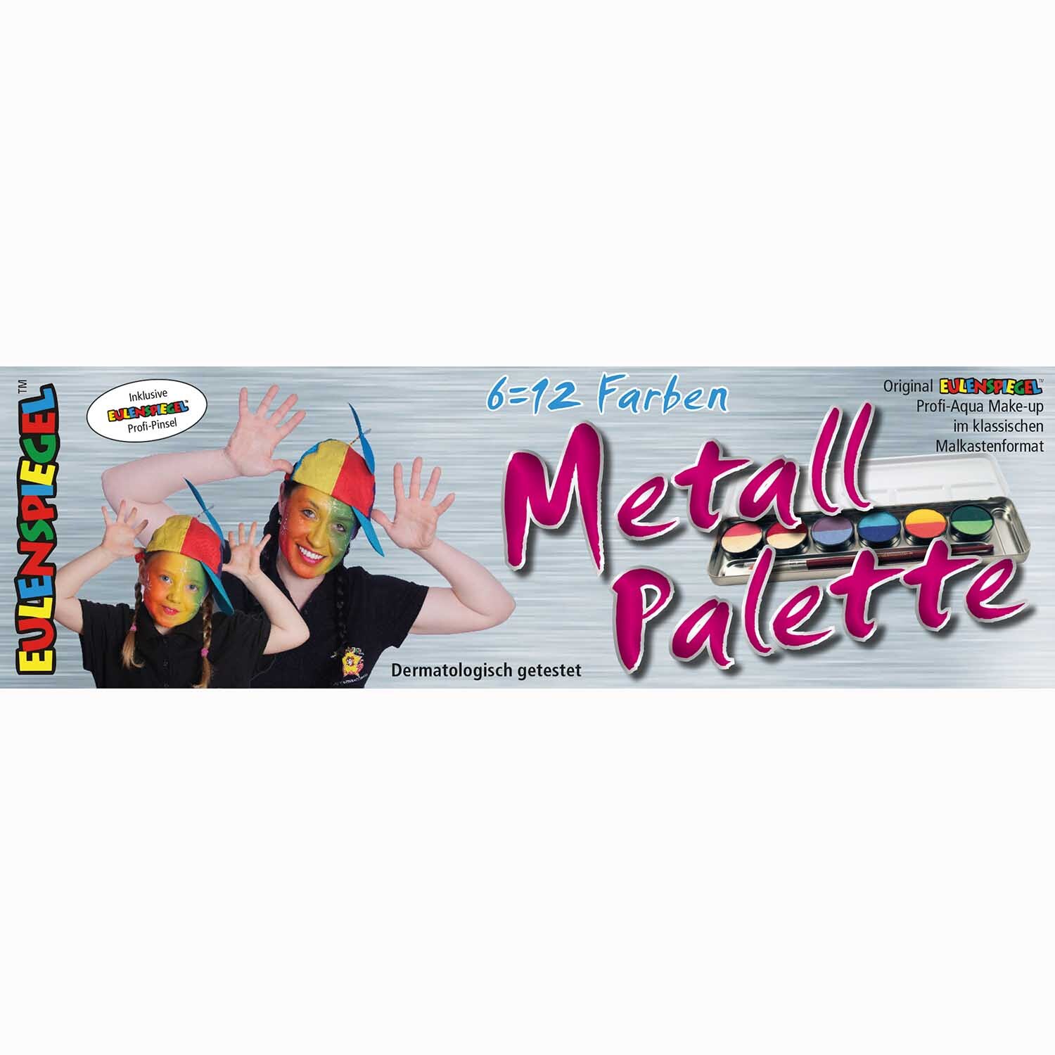 Schminkfarben Set 12 halbe Farben mit Pinsel