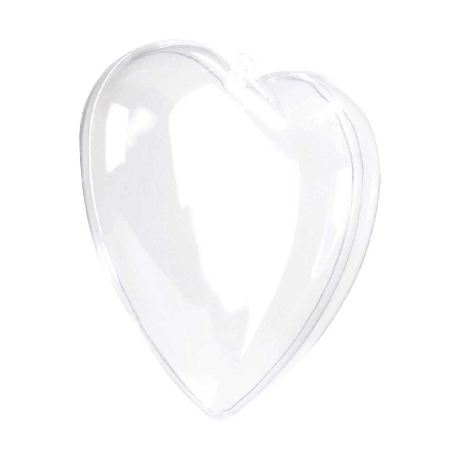 Kunststoffherz glasklar von Rico Design, transparentes Herz aus Kunststoff, ideal für Dekorationen.