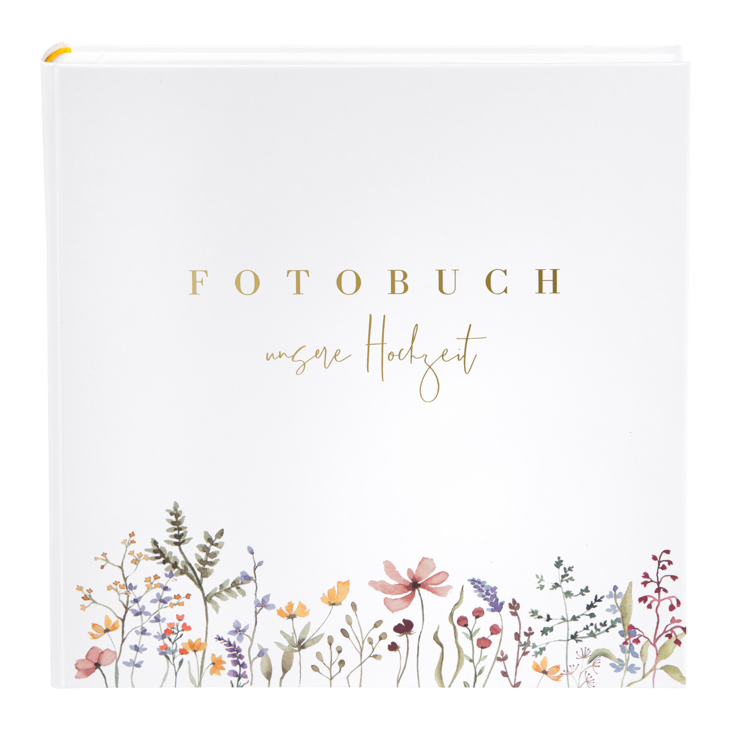 Hochzeitsalbum Blütenliebe Weiß 60 Seiten mit floralen Motiven, 30x31cm, von goldbuch.