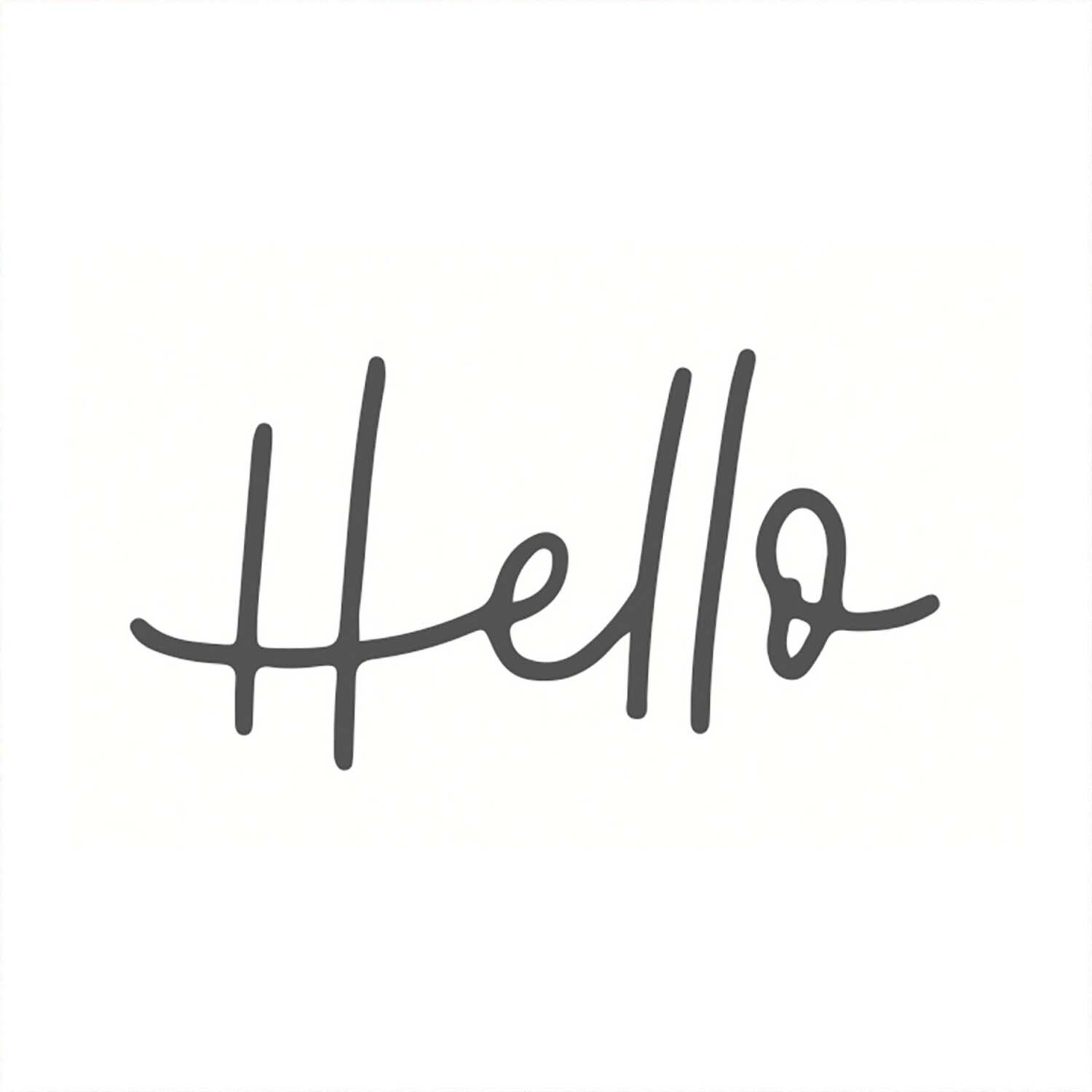 Stempel Hello weiß 35x55mm Stempel Hello weiß 35x55mm