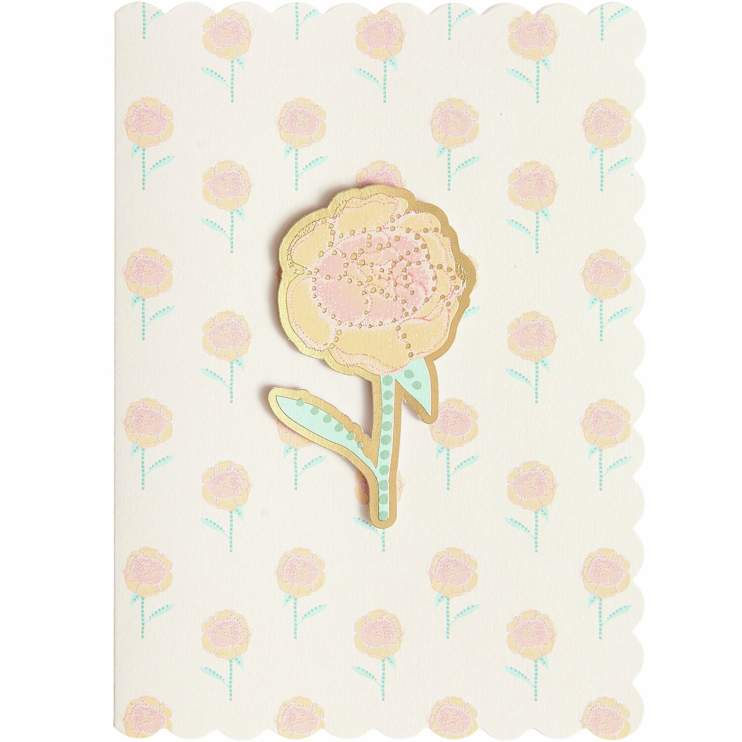 Paper Poetry 3D-Kartenset Blumen Sky Pastell zeigt eine pastellfarbene Karte mit Blumenmuster.