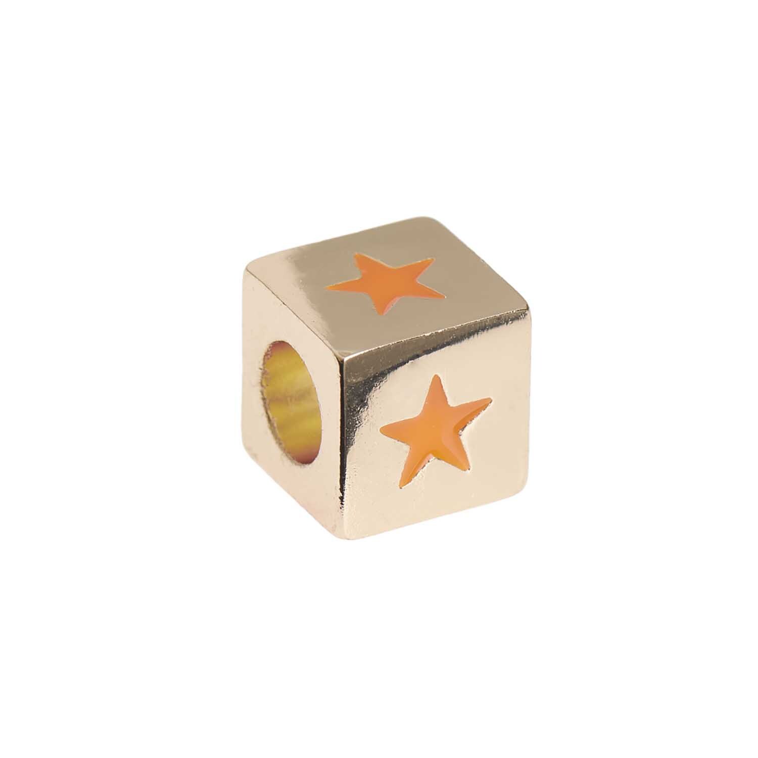 itoshii - Ponii Beads Würfel Stern gold 10x10x10mm