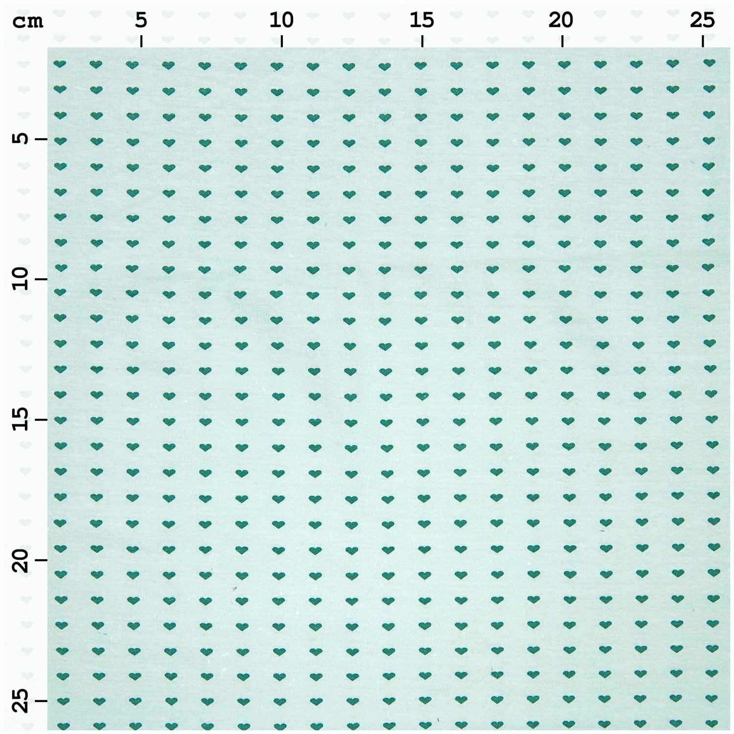 Jerseystoff Happy Baby Herzchen mint 72x100cm Jerseystoff Happy Baby Herzchen mint 72x100cm