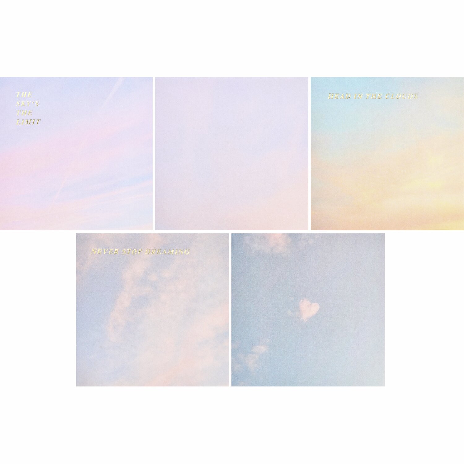 Paper Poetry Notizzettel-Box The Sky is the Limit, 200 Blatt, 9x9cm, pastellfarbene Wolkenmotive.