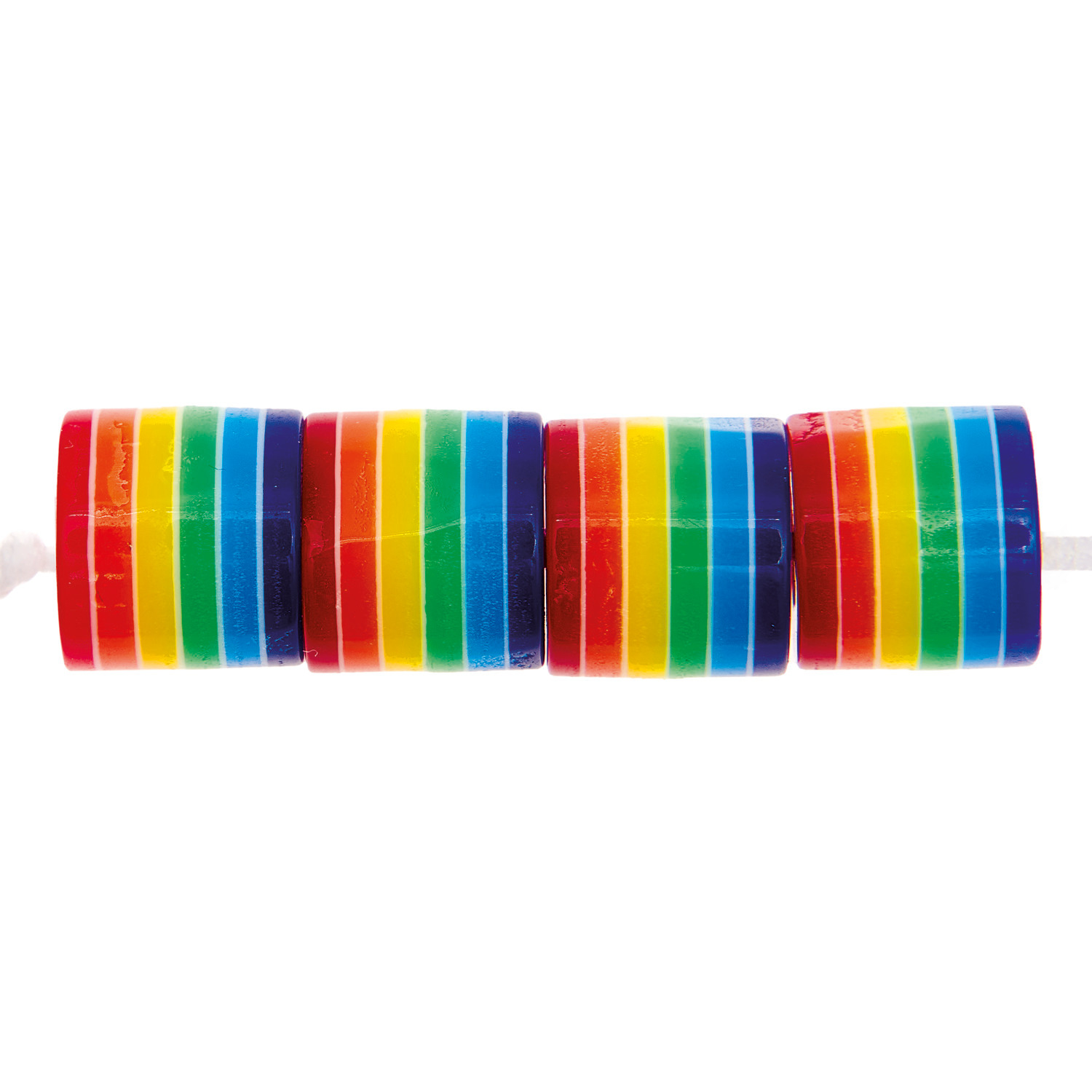itoshii Gestreifte Zylinderperlen Regenbogen ca. 9x10mm 21 Stück itoshii Gestreifte Zylinderperlen Regenbogen ca. 9x10mm 21 Stück