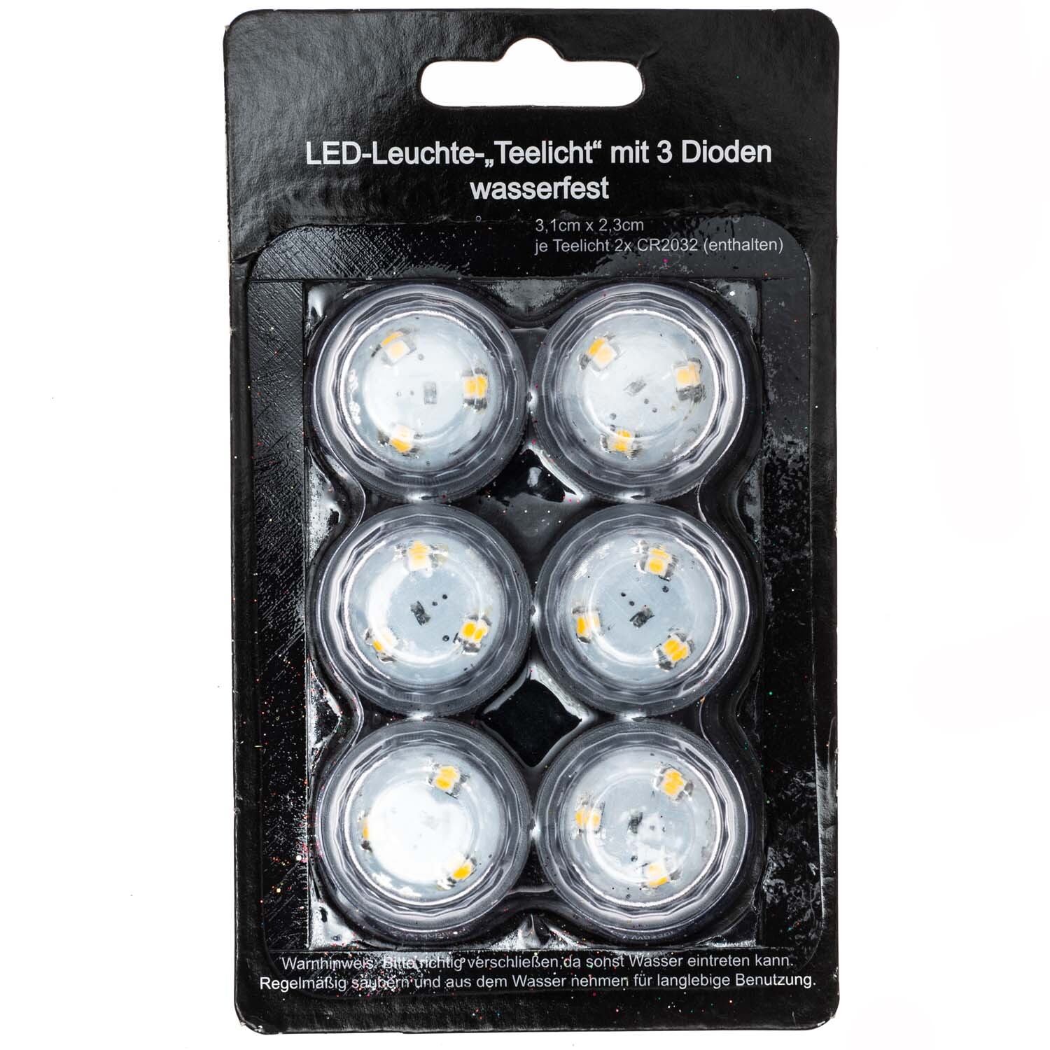 LED-Leuchte Teelicht wasserfest 3,1x2,3cm 6 Stück