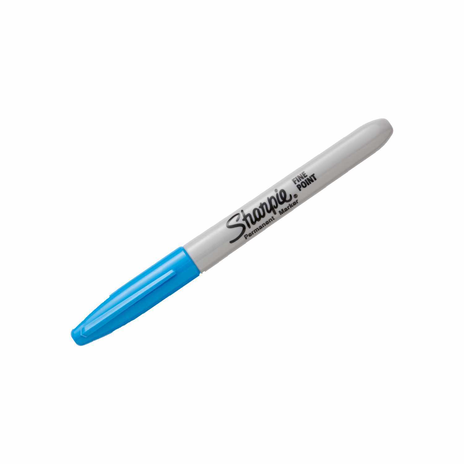 Permanentmarker 0,9mm von Sharpie mit blauer Kappe, ideal für präzises Schreiben und Markieren.
