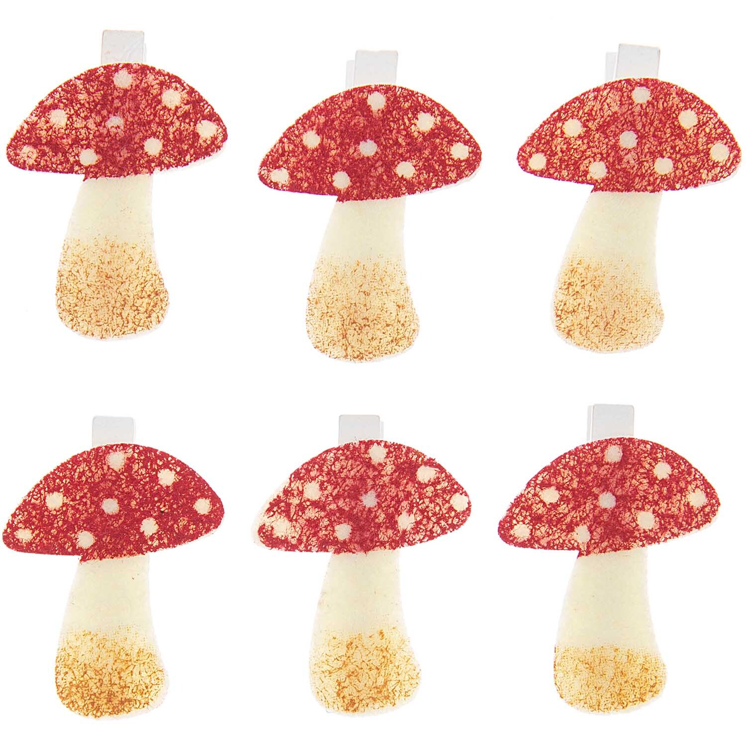 Pilz auf Klammer rot-weiß 4,7cm Pilz auf Klammer rot-weiß 4,7cm
