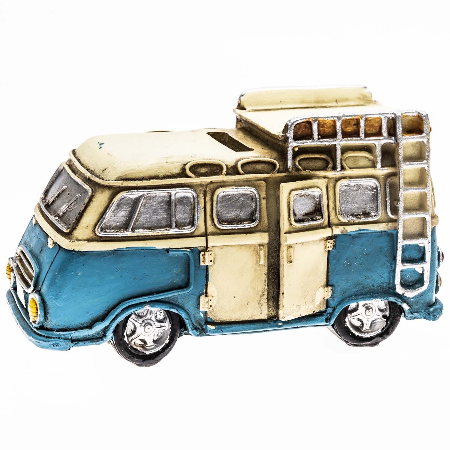 Spardose Campingbus gelb-blau 13,7x7,5cm
