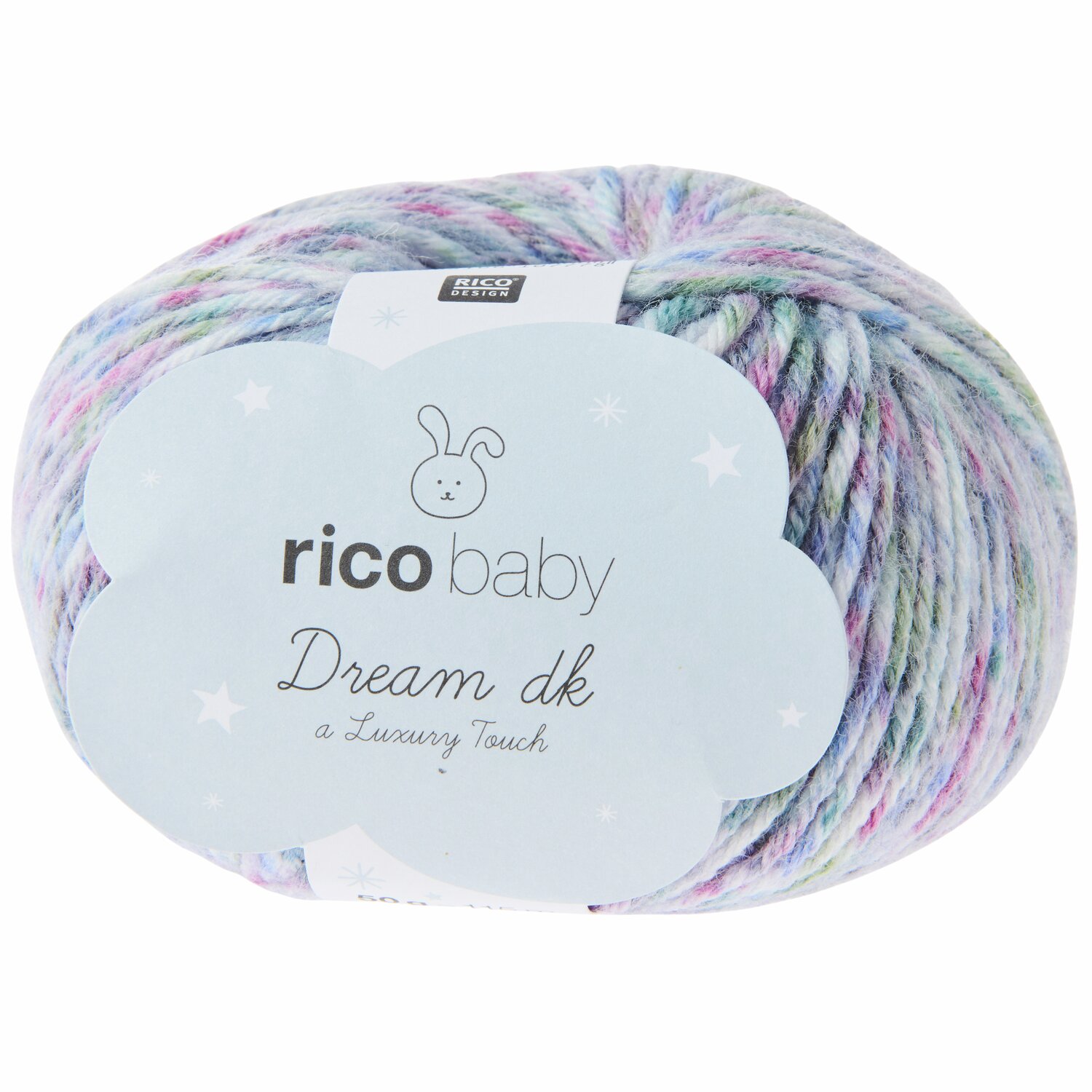 Rico Baby Dream dk A Luxury Touch: Weiches, pastellfarbenes Garnknäuel, ideal für Babyprojekte.
