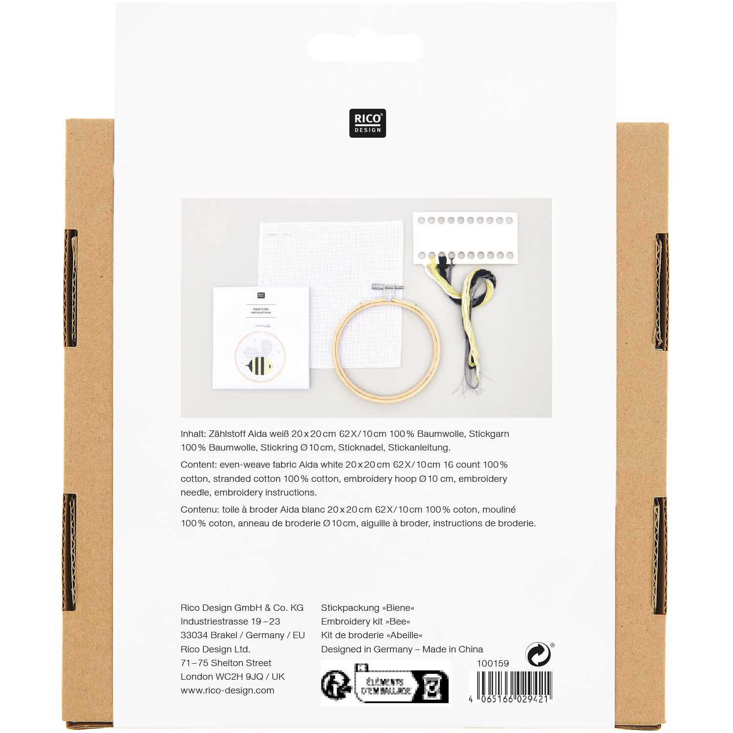 Stickpackung Bild Biene Ø10cm Stickpackung Bild Biene Ø10cm