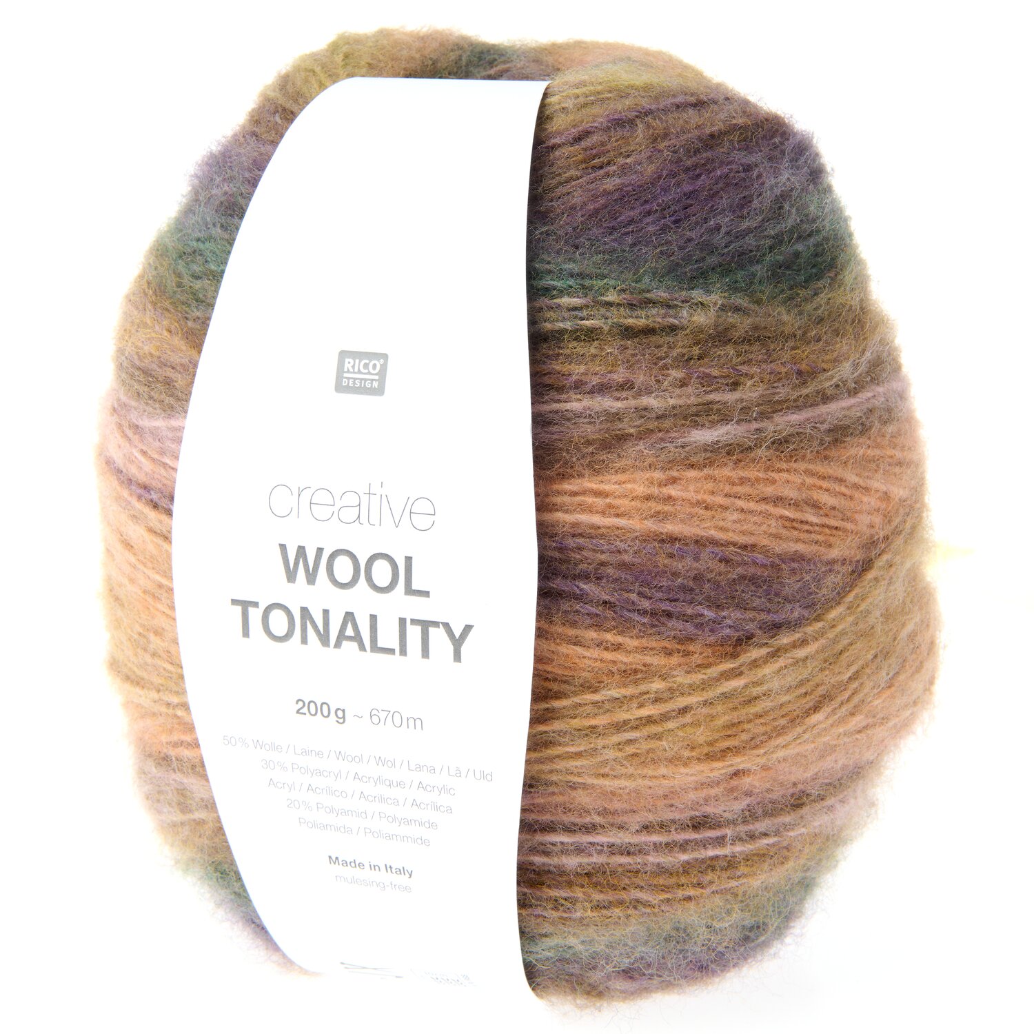 Creative Wool Tonality Strickset Jacke Modell 24 aus Lovewool No. 23, Rico Design, mehrfarbiges Garnknäuel mit 200g 670m für weiche Strickprojekte