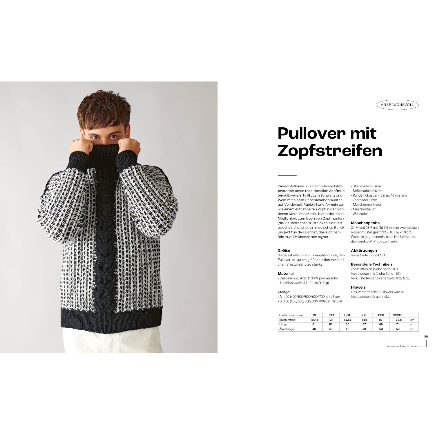 Tom Daley- Stricken with Love: Schwarz-weißer Pullover mit Zopfstreifen, präsentiert von EMF.