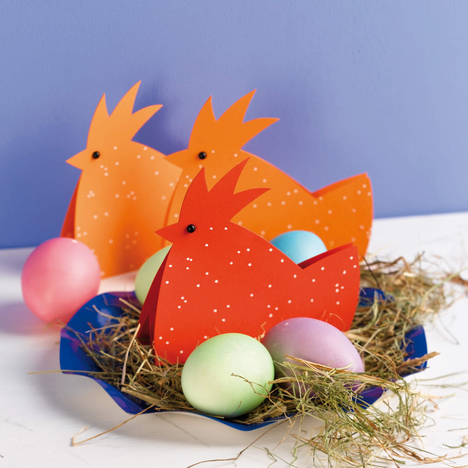 Bastelanleitung Hühner aus Papier von idee. Creativmarkt 