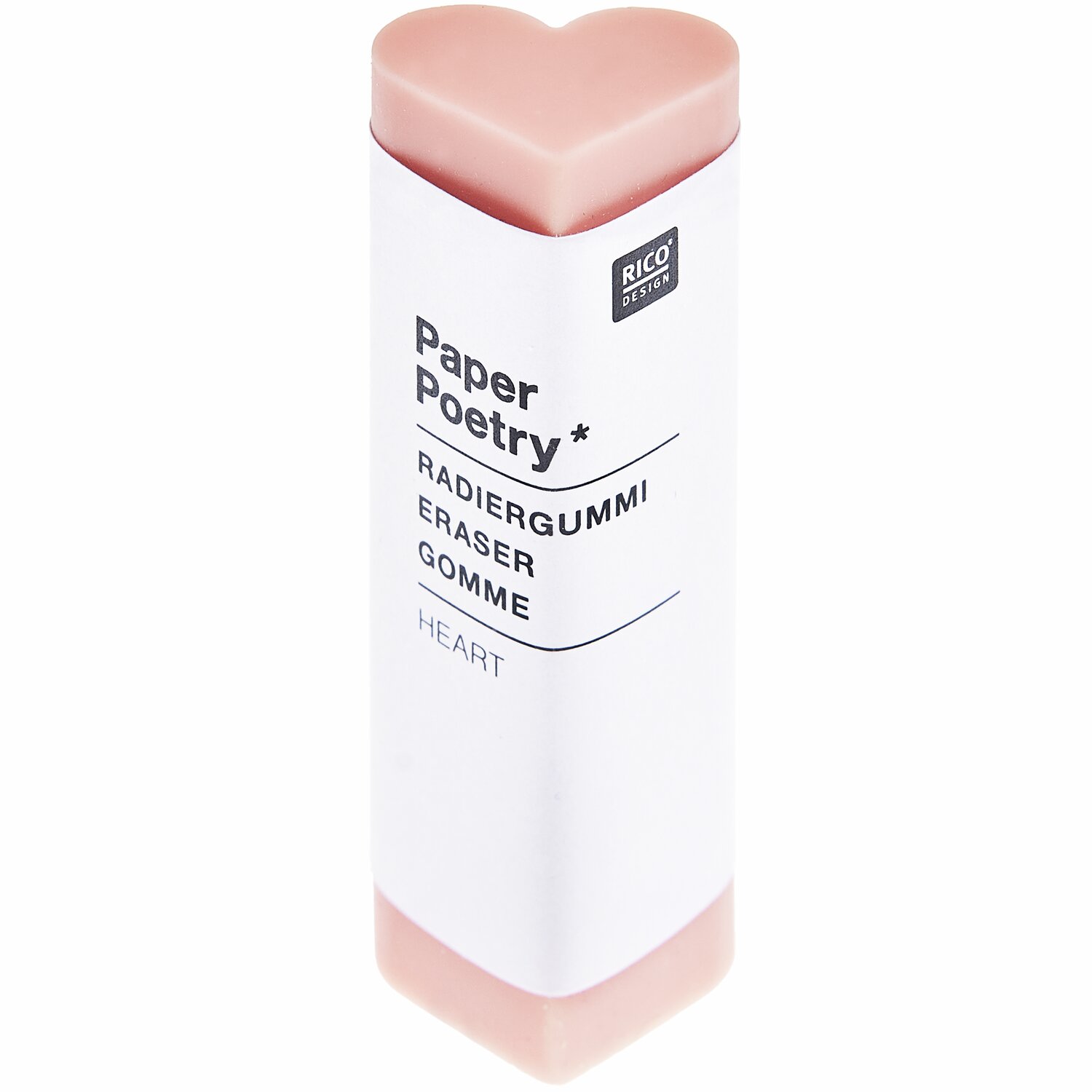 Paper Poetry 3D Radiergummi Herz 21x16x60mm Farbe Rosa von Rico Design