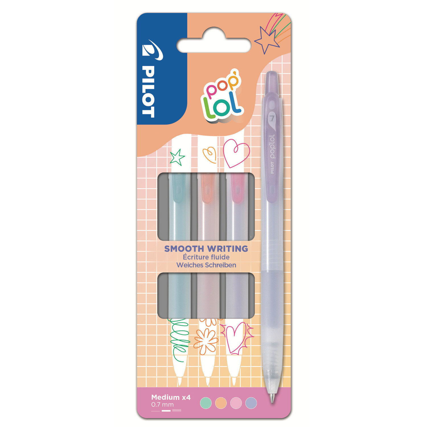 Pop lol Gelschreiber Set Pastell 4 Stück von Pilot 