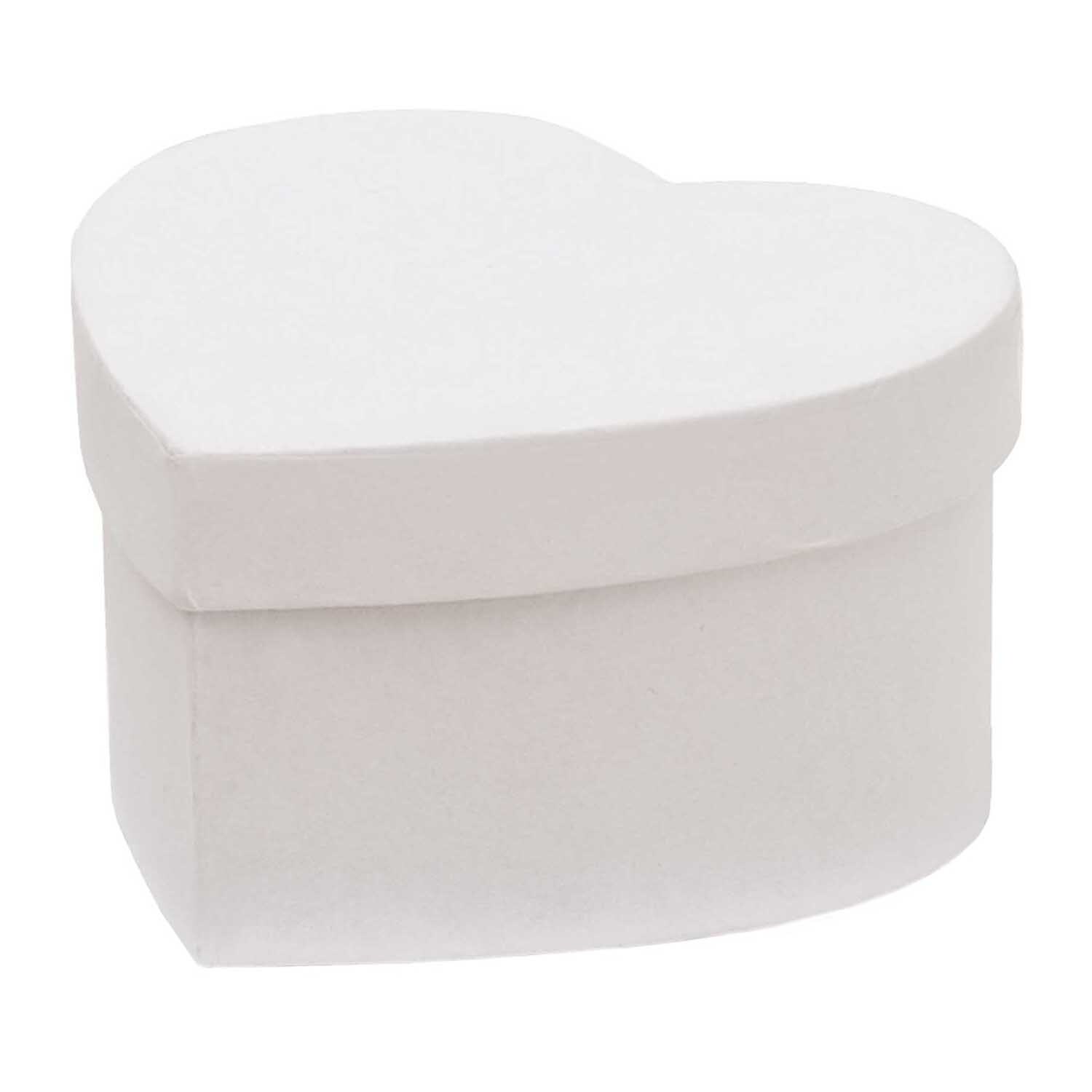 Herzbox weiß von Rico Design: Eine elegante, herzförmige Aufbewahrungsbox in schlichtem Weiß. Ideal für Geschenke oder Dekoration.