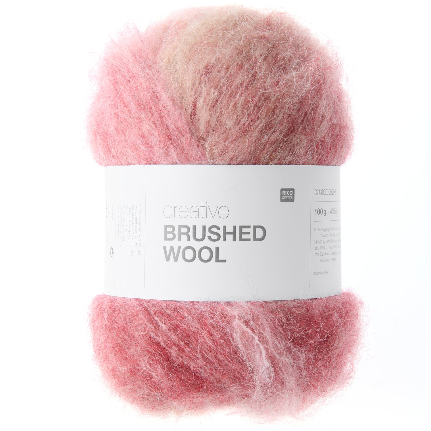 Strickset Mütze + Schal Modell 29+30 aus Lovewool No. 23, flauschiges Garnknäuel in rosé mit weißem Etikett, ideal für warme Winteraccessoires